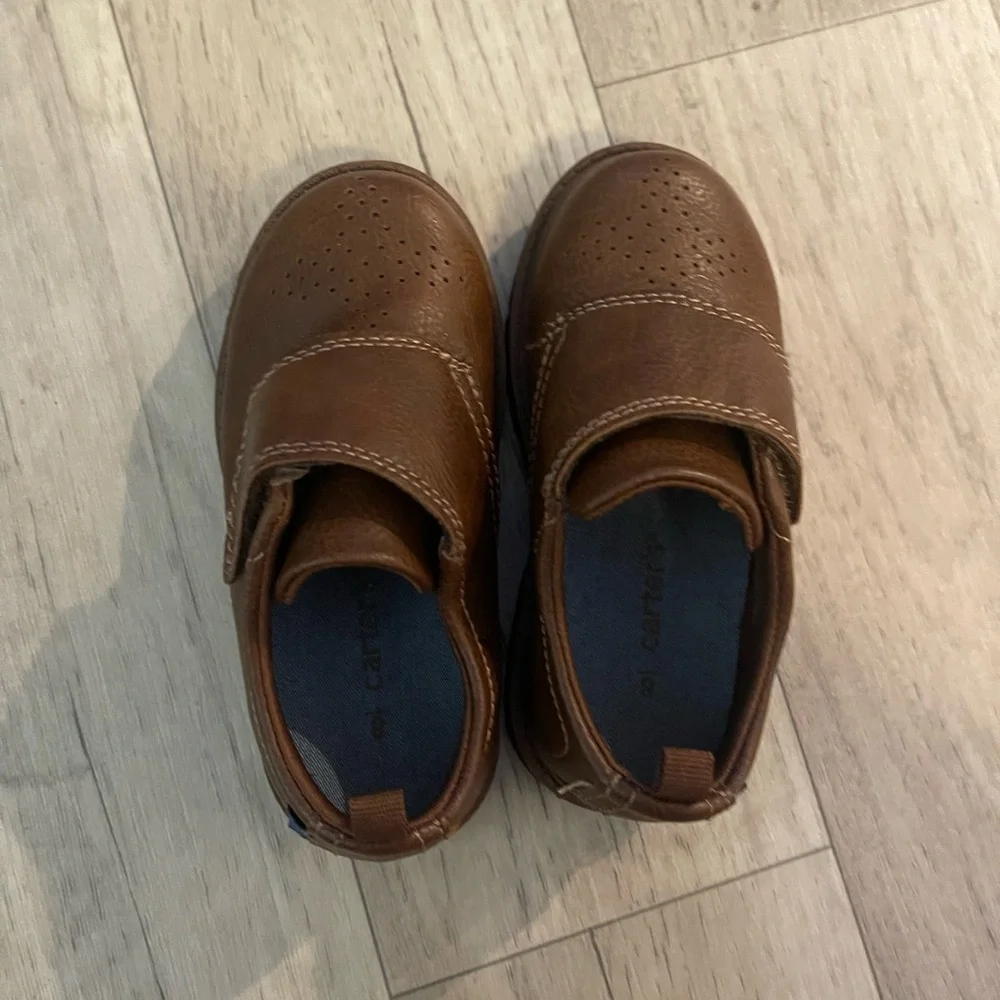 Carters brown dress shoes sz 8 toddler